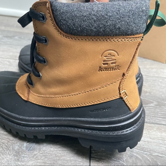 Kamik tyson boots leather rubber duck waterproof insulated wen’s size 8 NEW main image 6
